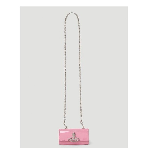 Vivienne Westwood Pink Lipstick Bag with Silver Chain - Picture 2 of 6